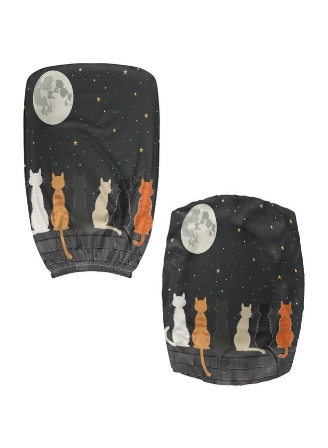 Wanzuoeng Cat Moon Print Office Chair Covers Slipcover, Soft Comfy Computer Desk Chair Covers Anti-Dust Office Computer Chair Seat Covers, Washable Office Computer Chair Covers, Easy to Install - Image 3
